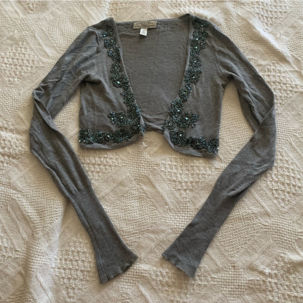 Abercrombie and Fitch Beaded Y2K cardigan coverup